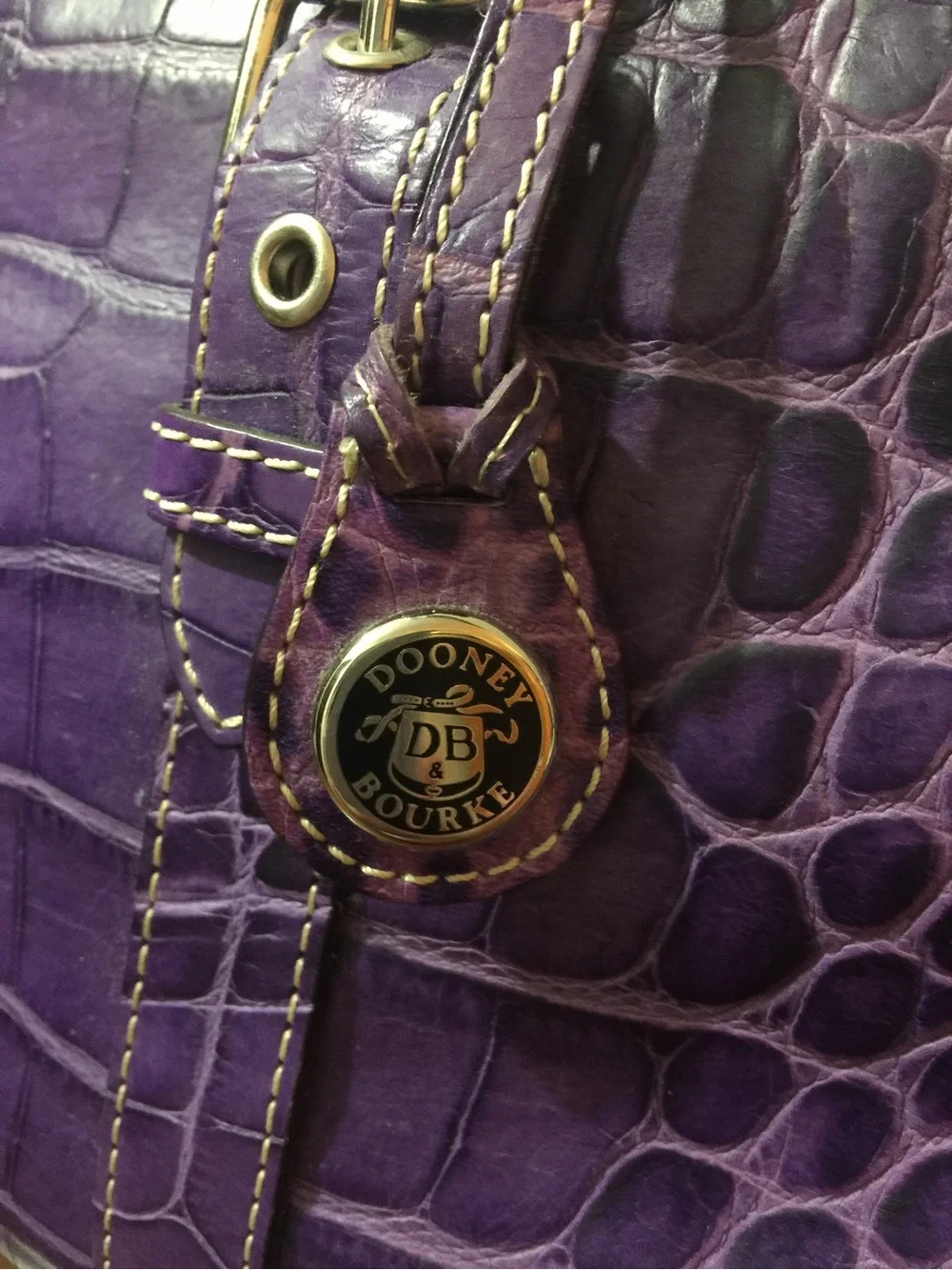 Dooney & Bourke Purple Croc-Embossed Shoulder Bag